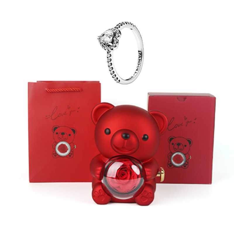 Caja de Regalo con Oso Teddy y Collar Personalizado para Mujer, Madre o Esposa — imagen 4