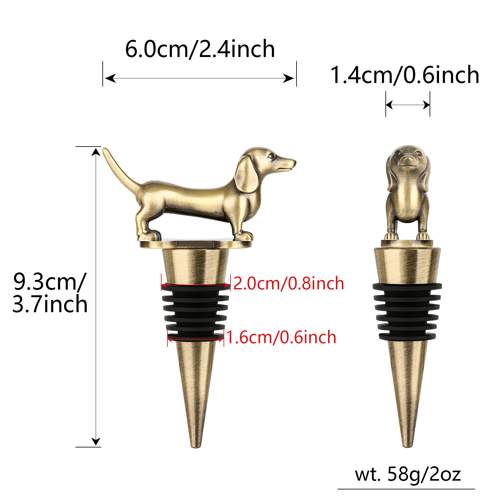 Tapón de Vino con Forma de Perro Salchicha, Tapón para Vino y Champán para el Hogar, Divertido Tapón de Vino de Perro Salchicha, Ideal para Regalos de Cumpleaños para Hombres y Mujeres, Halloween, Navidad, Día del Padre, el Día de la Ma — imagen 8