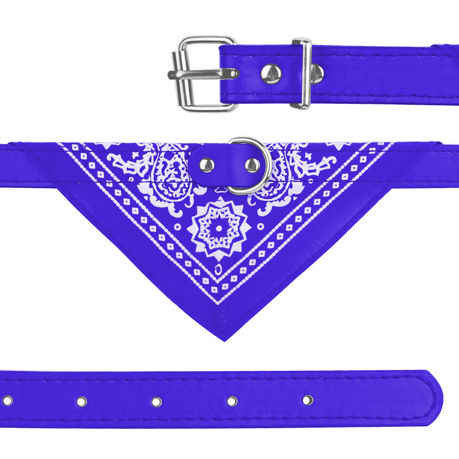 Collar de Piel Ajustable para Mascota con Pañoleta Triangular — imagen 3