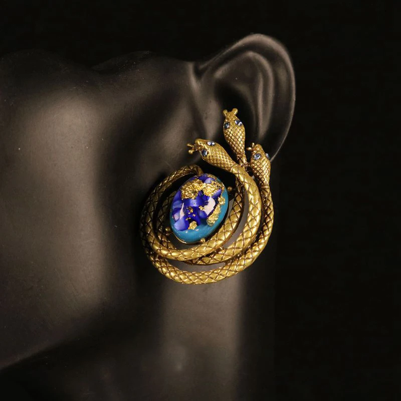 Vintage Creative Snake and Flower spilla gioielli da donna spille regali di gioielli con ciondoli per feste — image 2