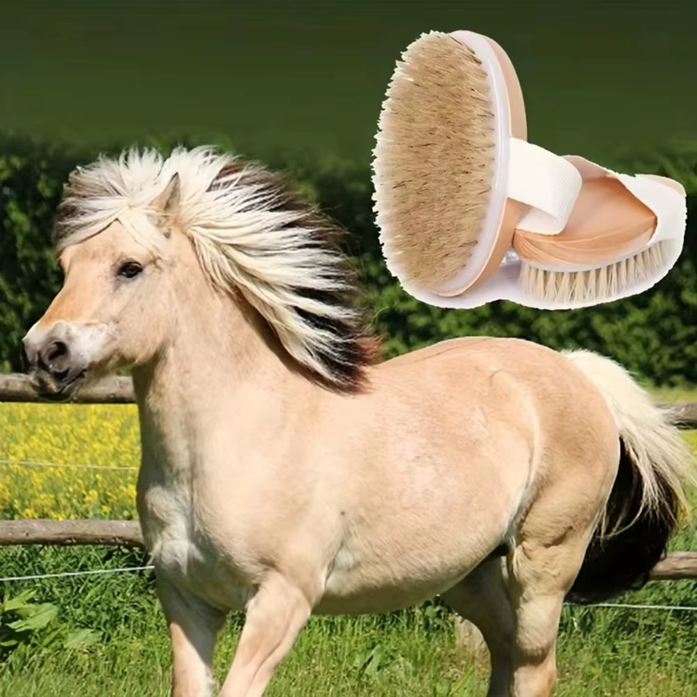 Nueva Llana para Desprender el Pelaje del Caballo Limpia y Desenreda con Cepillo de Caballo Manual de Madera — imagen 2