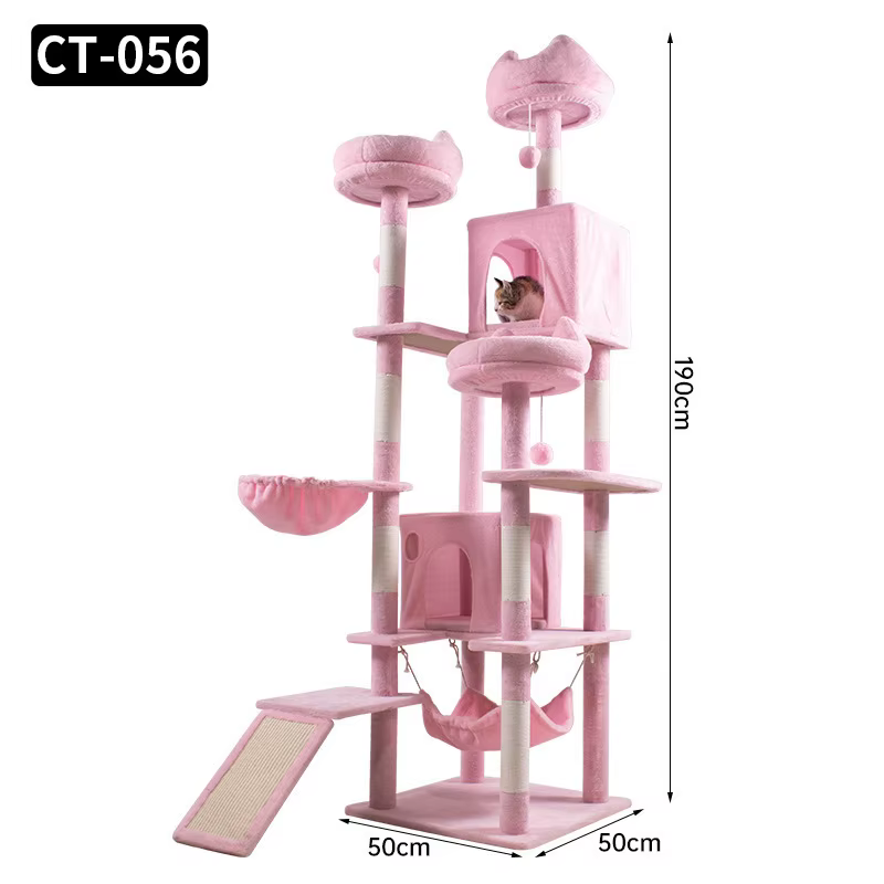 Árbol de gato de varios niveles con postes de rascado y condominio acogedor para gatos grandes — imagen 4