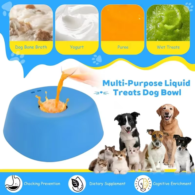 Anti-Choking Slow Feeder Dog Bowl Non-Slip 3/4 Cup Healthy Eating Pet Bowl, Interactive Lick Toy for Liquid Treats Bone Broth — image 3