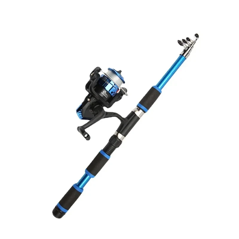 Kit de Pescar Completo con Caña Telescopica y Reel Giratorio con Gancho y Equipo para Viajar — imagen 1