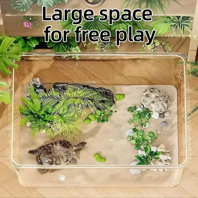 Tanque de Acuario Transparente Creativo para Oficina y Hogar Decoración Rectangular (Solo Tanque, sin Paisaje ni Piedras Incluidos) — imagen 4
