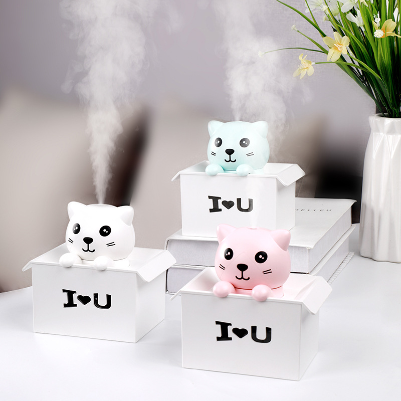 New Creative Explosion Cat Humidifier Home Custom Desktop USB Aromatherapy Negative Ion Air Purifier Atomizer — image 1