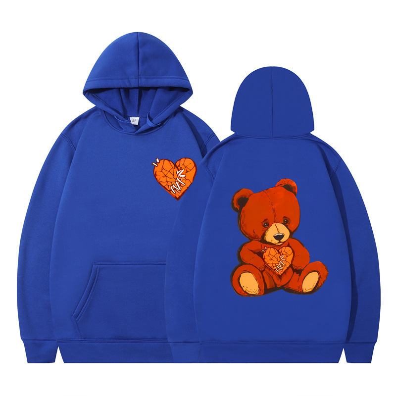 Style Teddy Print Long Sleeve Hooded Sweatshirt — image 15