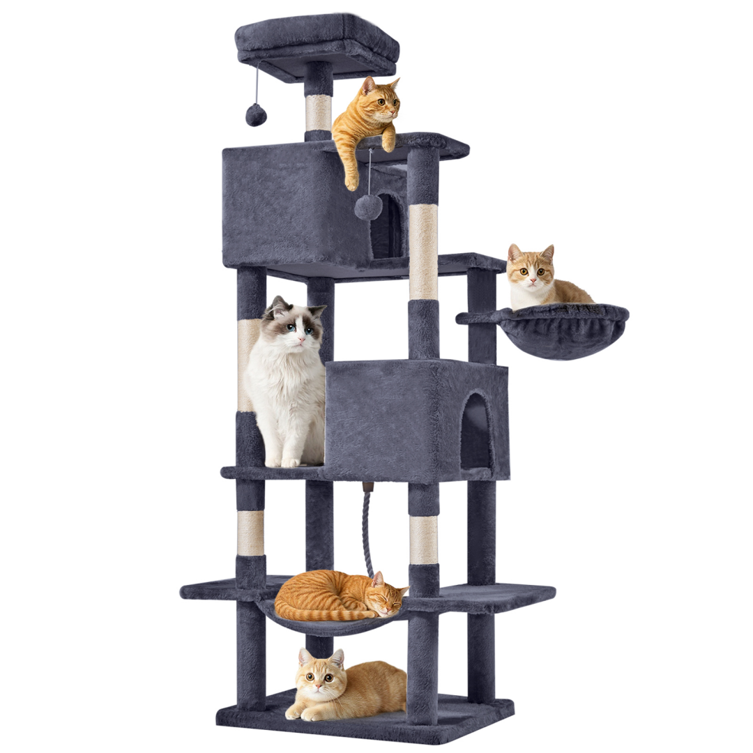 Torre para Gatos de Gran Tamaño, Plataforma Multigato con Hammock y Casa para Gatos Individuales — imagen 1