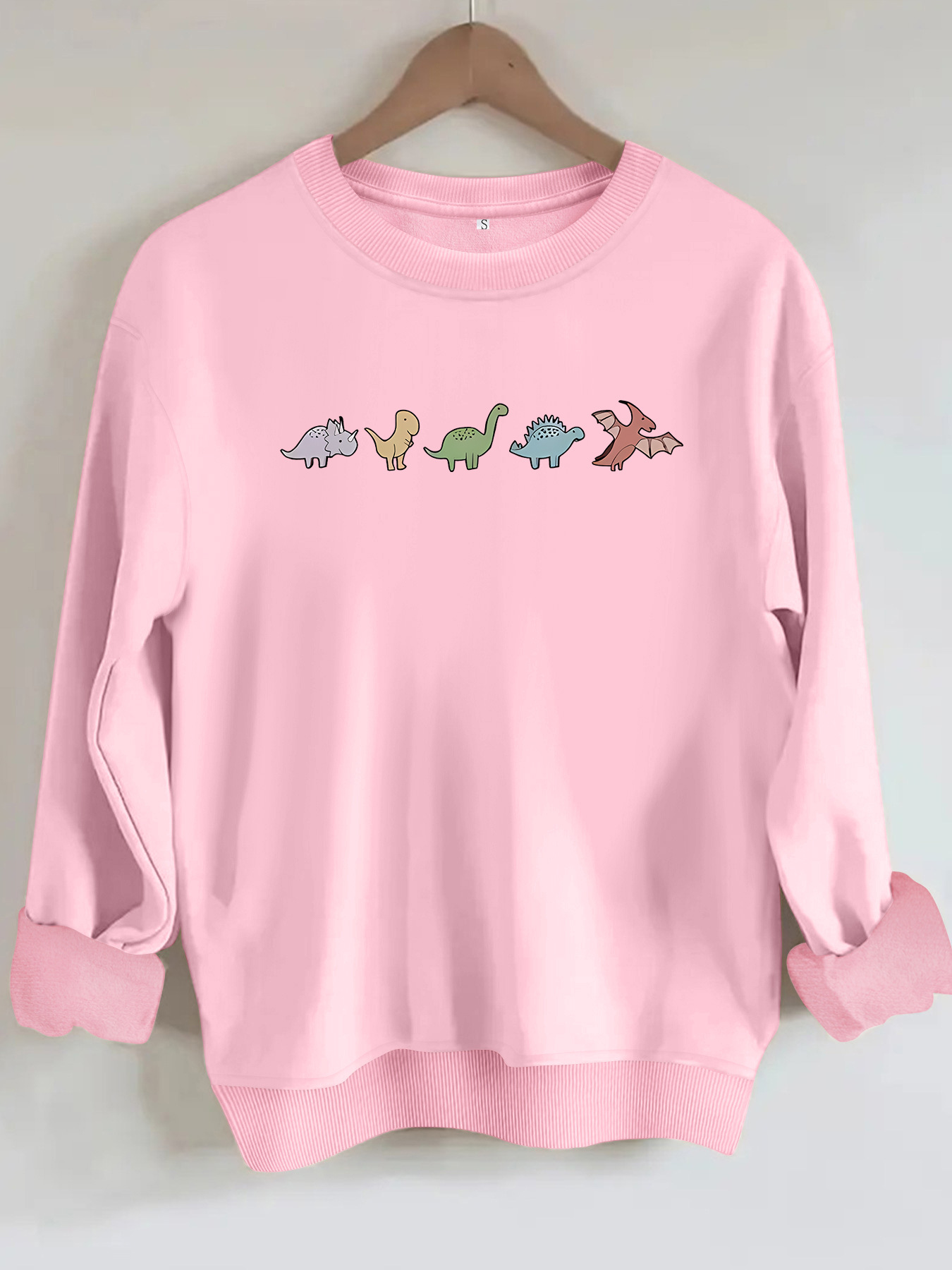 Dinosaur printed fleece hoodie for women — image 8