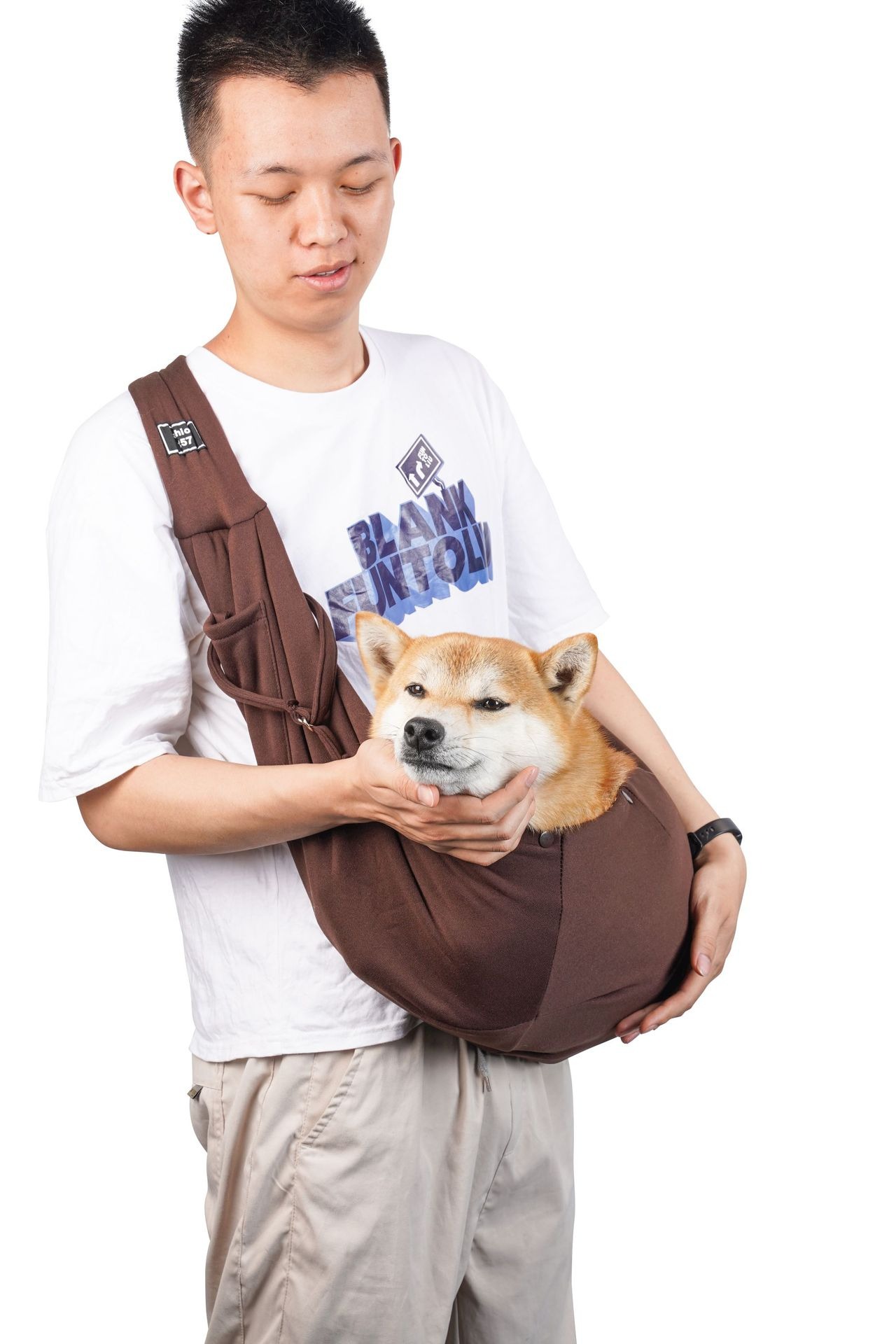 Crossbody breathable dog folding pet bag with large capacity pet supplies portable cat bag for outdoor use — image 7