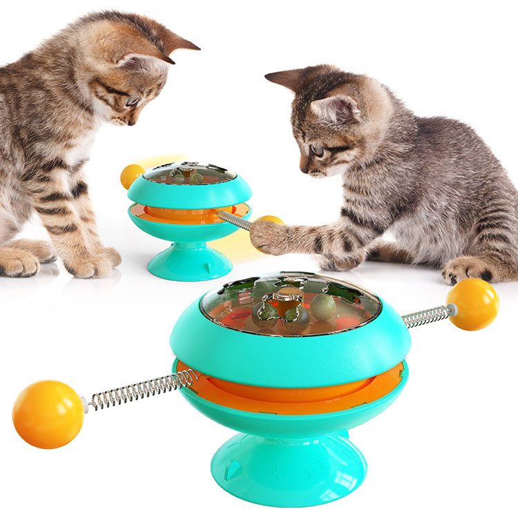 Turntable Cat Toy Teasing Cat Stick Cat Fighting Catnip Ball Pet Supplies — image 4