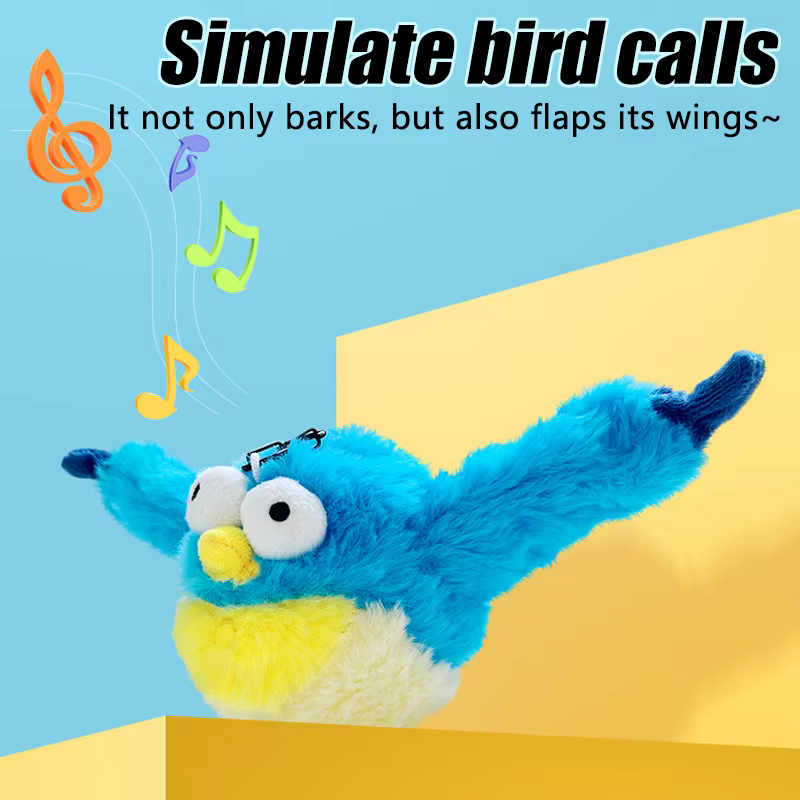 Juguetes Interactivos de Pájaro con Cenicero para Gatos Rechargeable Simulación de Aves Concha de Plush Suave para Mascotas — imagen 2