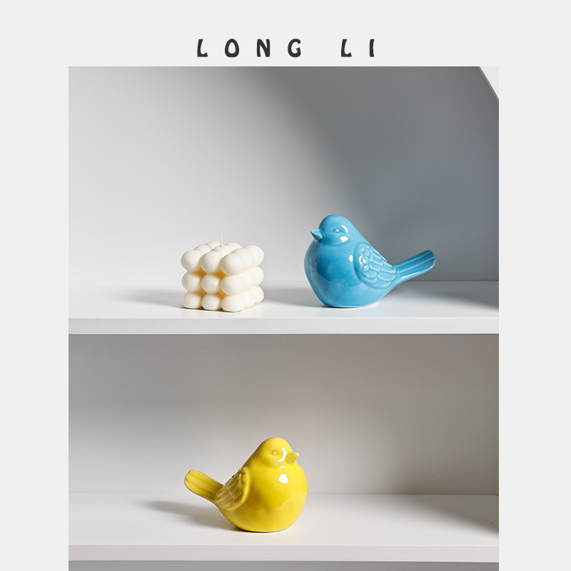 Ceramic Bird Ins Modern Minimalist Nordic Cute Small Fresh Ornaments Home Living Room Office Decoration Bird — image 3