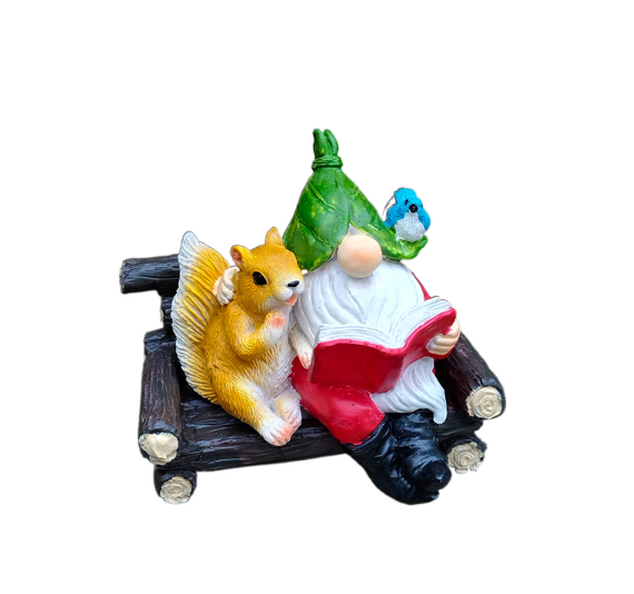 Outdoor Squirrel Elf Reading Hanger — image 1