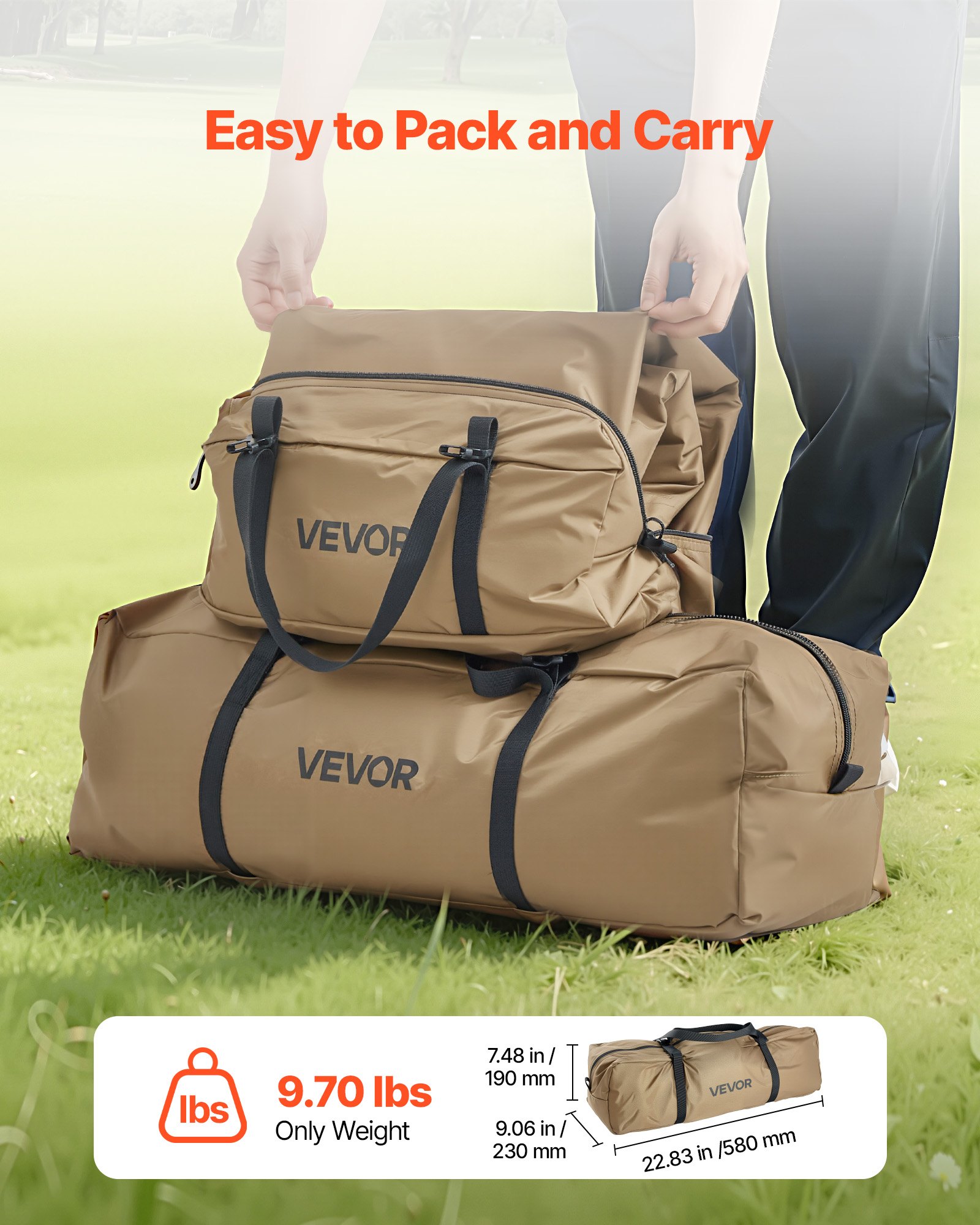Tenda Caliente para 4-6 Personas, Tenda Portátil de Invierno con Abertura para Estufa, Tela Acabada Impermeable para Camping, Ligera y Resistente a Vientos para Excursiones, Pesca y Senderismo — imagen 4