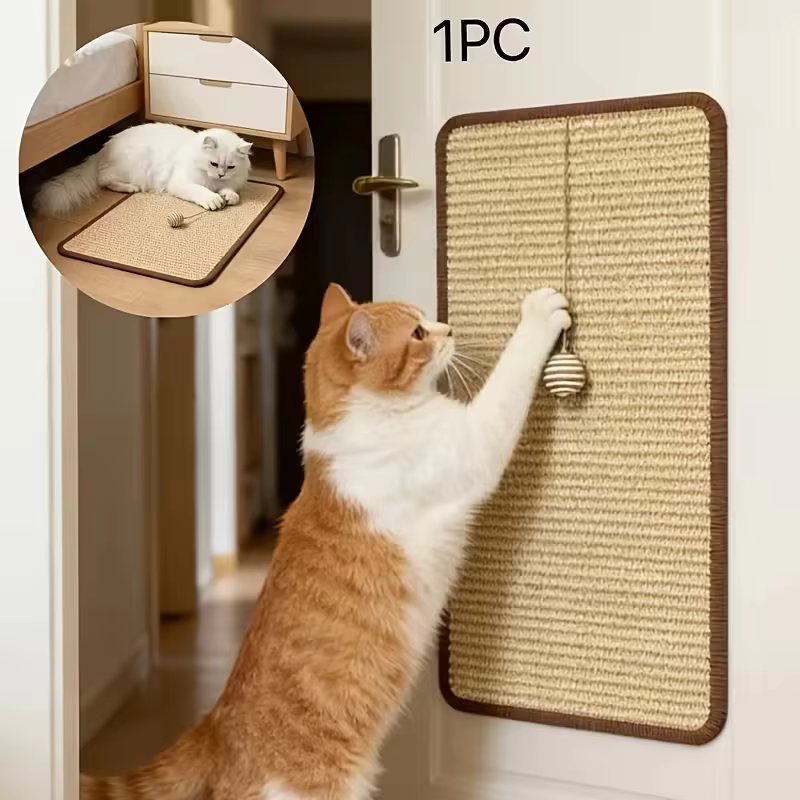 Standing Sisal Cat Scratcher with Hanging Ball, Space Saving Cat Furniture, Protect Sofa Chair Door, No Cat Tree Included — image 3