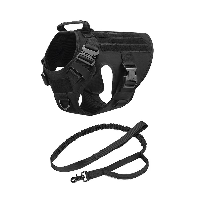 Nylon Tactical Dog Adjustable Vest Training Dog Vest Pet Training Vest with Leash — image 2