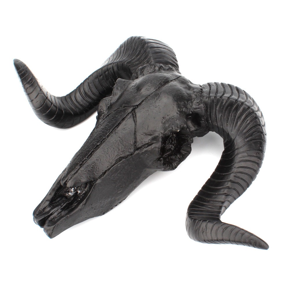 Simple black sheep horn wall hanging ornament — image 5