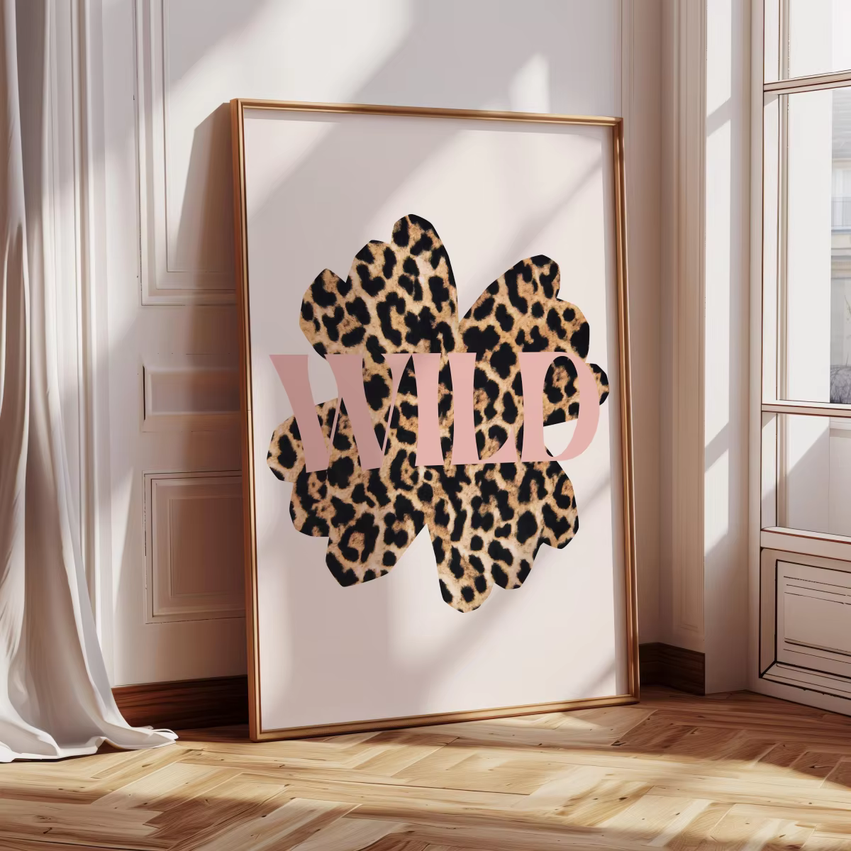 1/3pcs Funky Y2K Leopard Hibiscus Flower Pink Cheetah Canvas Print Poster Vintage Hawaiian Aloha Animal Art Prints Home Decor — image 3