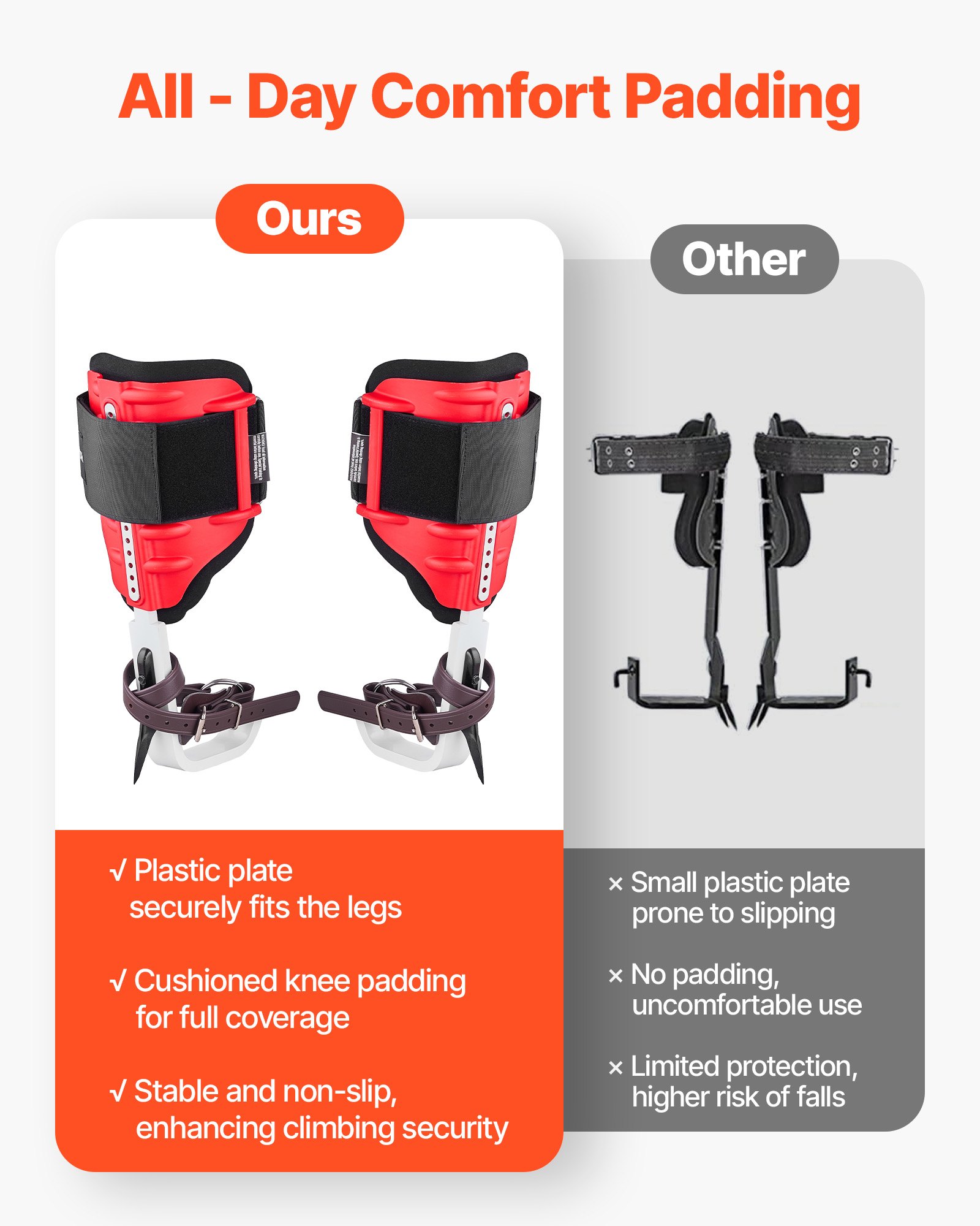 Conjunto de Espinas para Escalar Árboles con Ajuste de Altura y Protección de Espinas, Capacidad de Carga 350 lbs, Equipo Arborístico de Alta Resistencia para Poda de Frutas y Caza — imagen 5