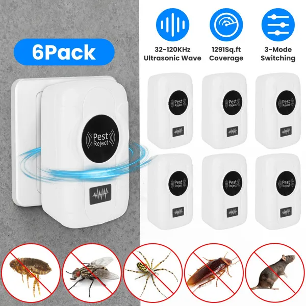 6-Pack Ultrasonic Insect Repellent - Dual Sound-Wave Tech — image 1