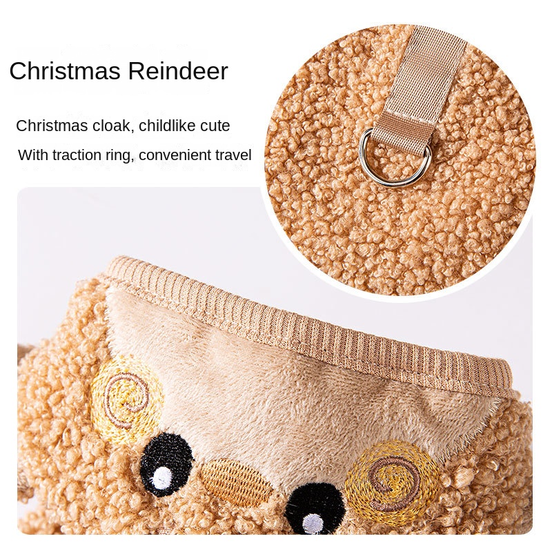 Cat Christmas Warm Thick Elk Cloak Small Dog Halloween Funny Pet Clothes — image 5