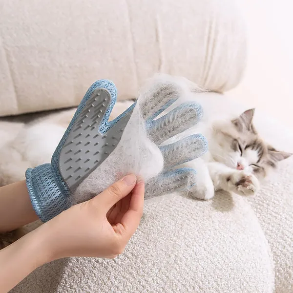 Guante de Aseo para Mascotas 2 en 1 - Cepillo de Doble Cara para Desenredar y Masajear para Gatos o Perros, Elimina el Pelo Suelto del Pelaje y los Muebles, Manopla Ultra Suave y Fácil de Limpiar - Guante Individual — imagen 4