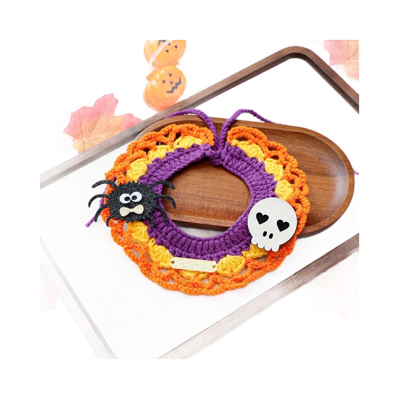 Cute Halloween Cartoon Knitted Scarf Pet Accessory for Cats and Dogs, Pet Costume Decor — image 6