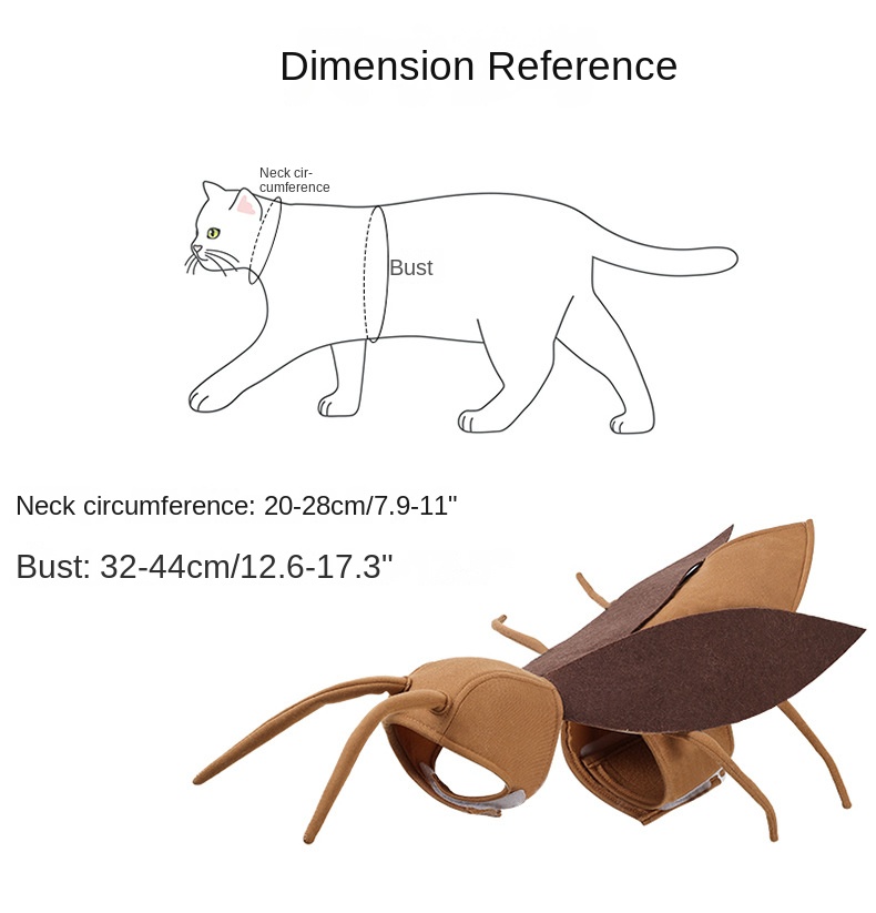Disfraz de transformación divertido para mascotas - Insecto cucaracha o gato para Halloween — imagen 4