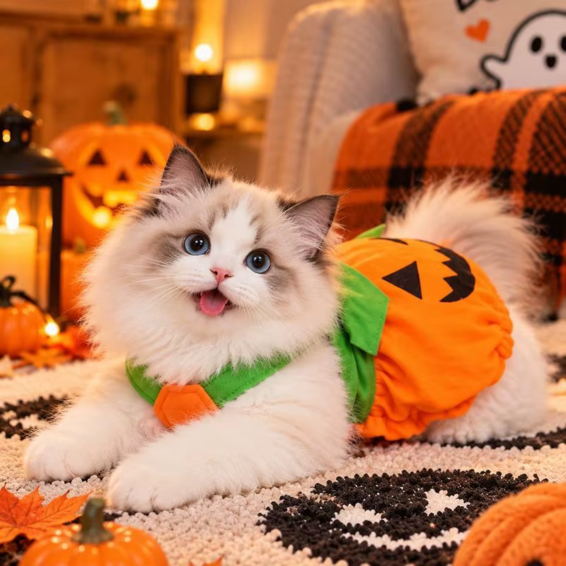 Dog Clothes Pet Costume Pumpkin Harness Dress Halloween Puppy Cat Clothing Teddy Small Medium Dogs Outfit Vest Party Apparel