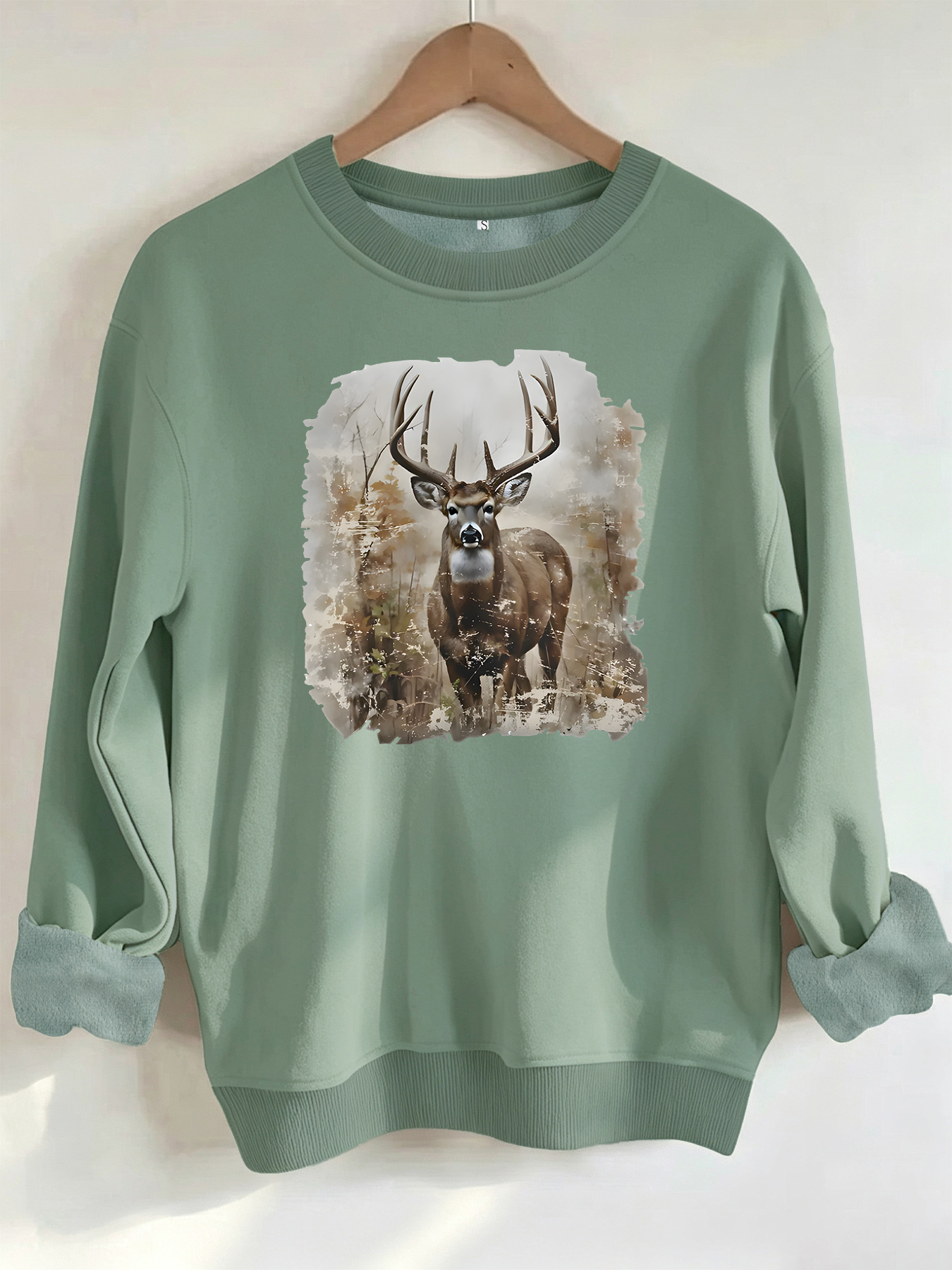 Deer print loose hoodie — image 9