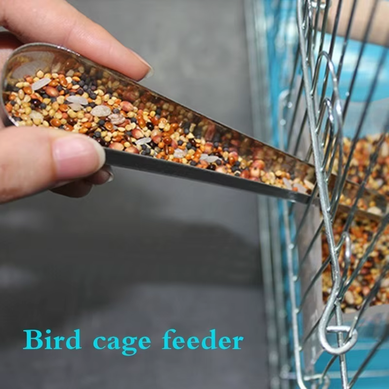 Caja para Aves Alimentador de Acero Inoxidable Suministro Comida Parrota Paloma Accesorio Contenedores de Alimento Hummingbird — imagen 1