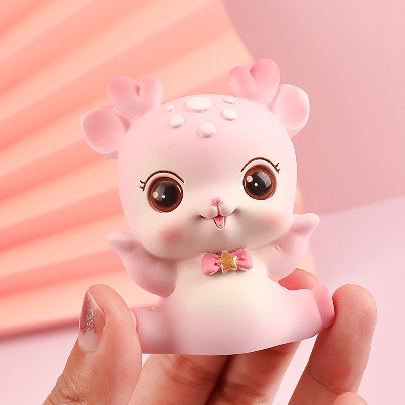 Beginner's Little Cute Resin Deer Decoration Girl's Heart Creative Home Decoration Student Gift Car Decoration Deer — image 11