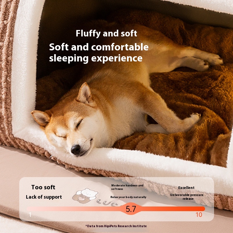 Cubo de Osito de Peluche Tres Dimensiones para Perros Pequeños - Refugio Calentador y Acogedor — imagen 5