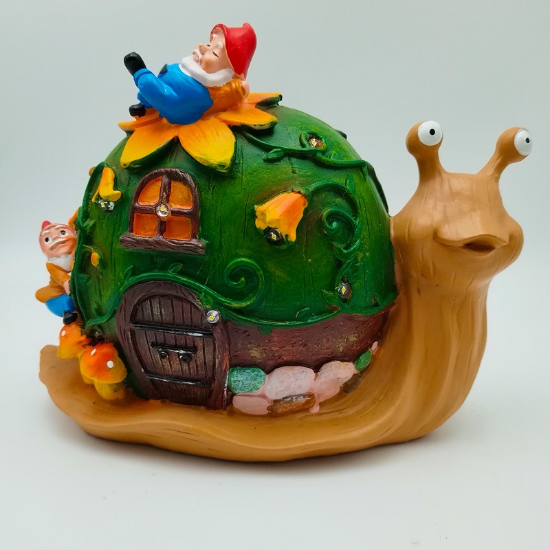 Solar powered outdoor animal snail elf ornament — image 3