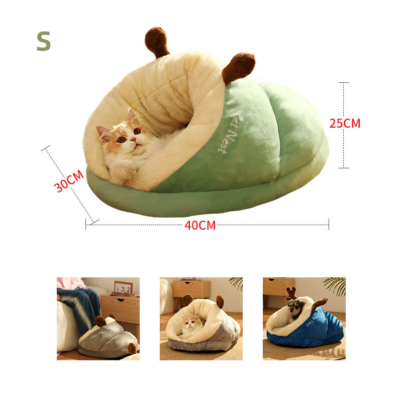 New Pet Kennel Popular Winter Cat Dog Slipper Kennel Cat Kennel Dog Kennel Warm Plush Thickened Small Kennel — image 2