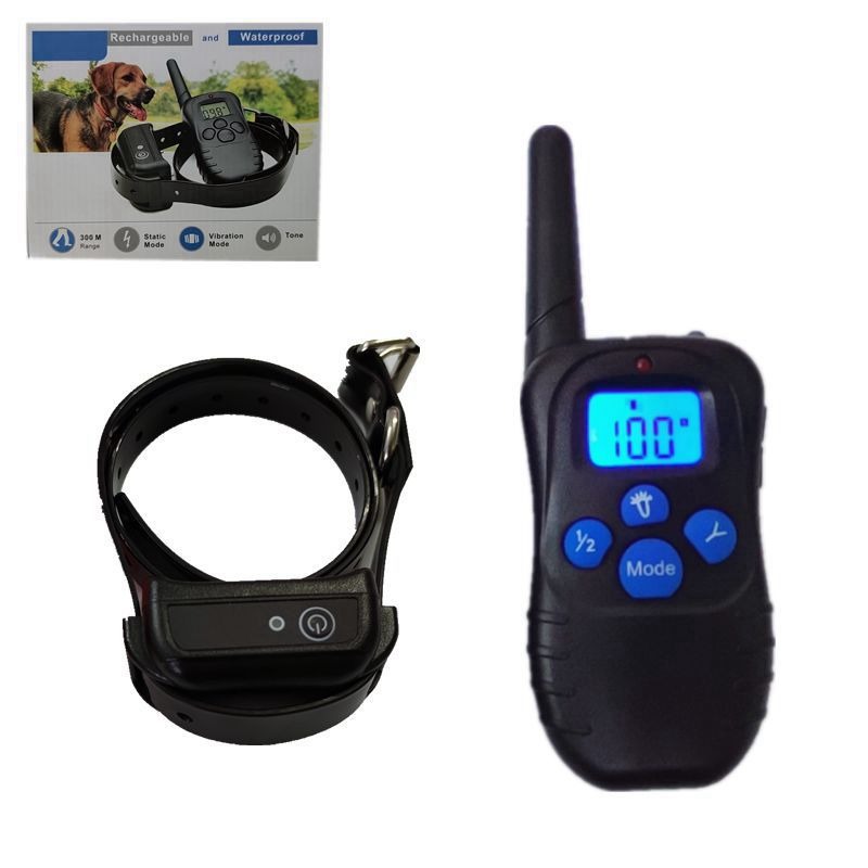 Pet Training Collar Anti Barking Device Waterproof Rechargeable Electric Shock Dog Training Collar With Remote Control — image 3