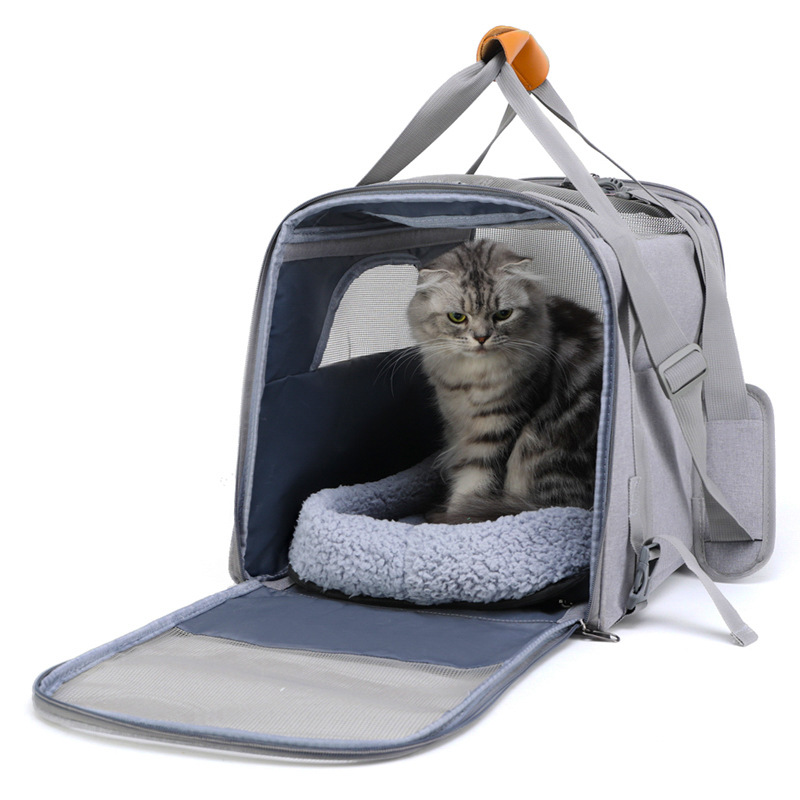 Cat Backpack Portable Folding Pet Go out Bag Breathable Single Shoulder Hand Cat Bag Large Capacity — image 4