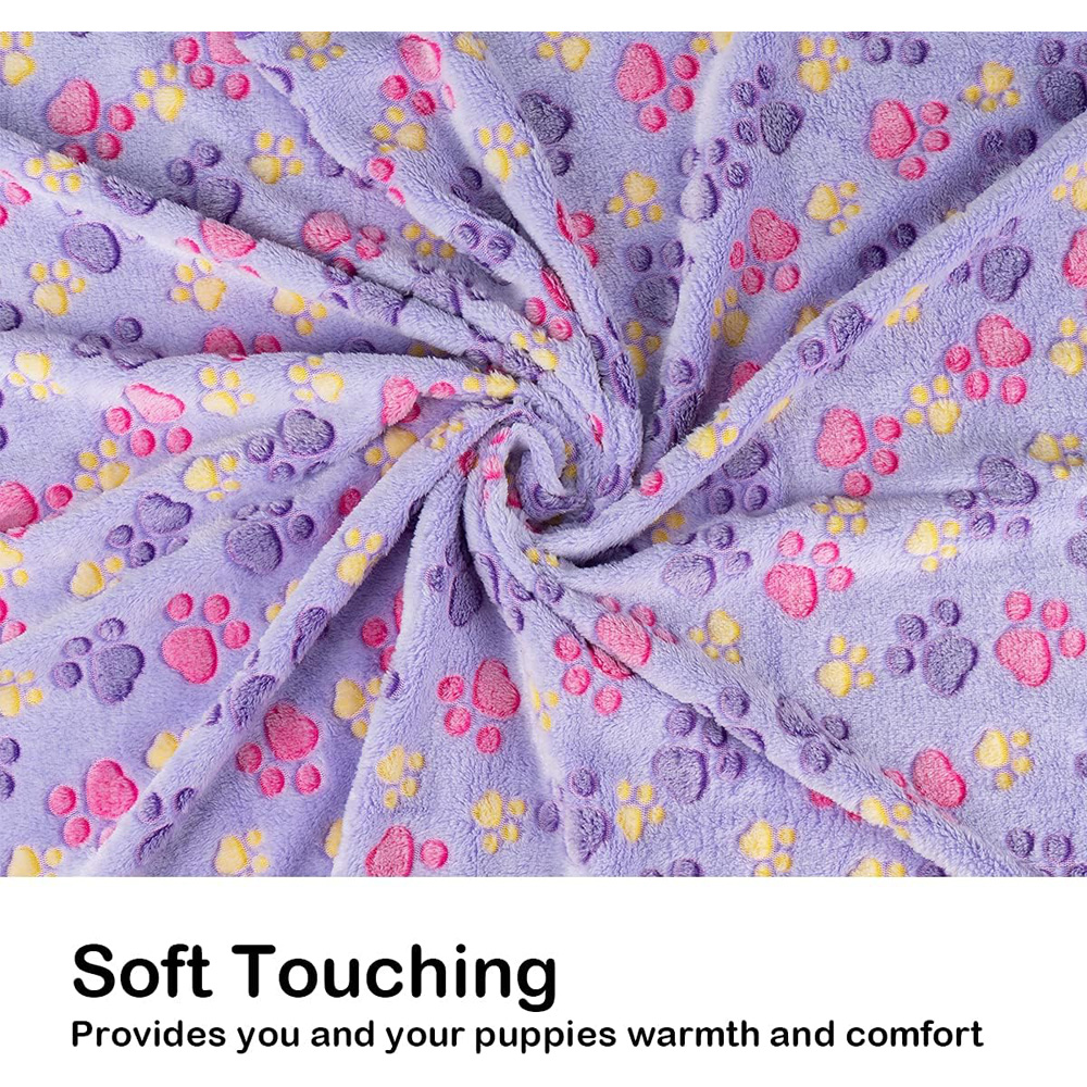 3 Pack Pet Blanket, Soft Plush Paw Print Dog Blanket Washable, Warm Fleece Cat Blanket For Large Medium Dogs, Sofa Couch Bed Cage Protector, 23 X 16 In, 30 X 20 In, 41 X 31 In, 47.2 X 39.3 In — image 10