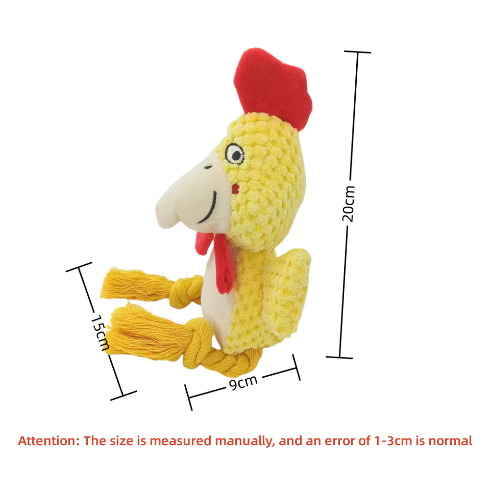 Dog Enrichment Toy Cute Animal Rope Dog Toy Plush Puppy Chew Pet Squeak Toy Cartoon Interactive Games For Dogs Stuff For Dogs — image 3