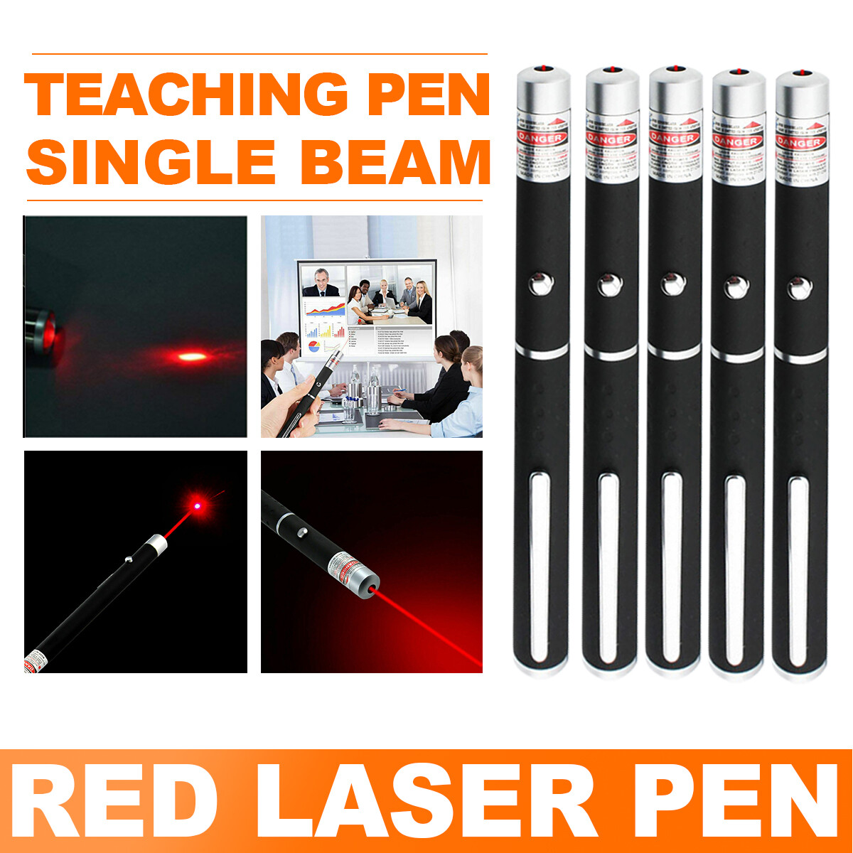 Puntero Láser Rojo 650nm en Forma de Pluma, Haz Único Visible, Linterna Láser con Pilas AAA, 5 Piezas, Alcance de 9900 Millas, Mini Pluma de Enseñanza, Juguete para Mascotas — imagen 8