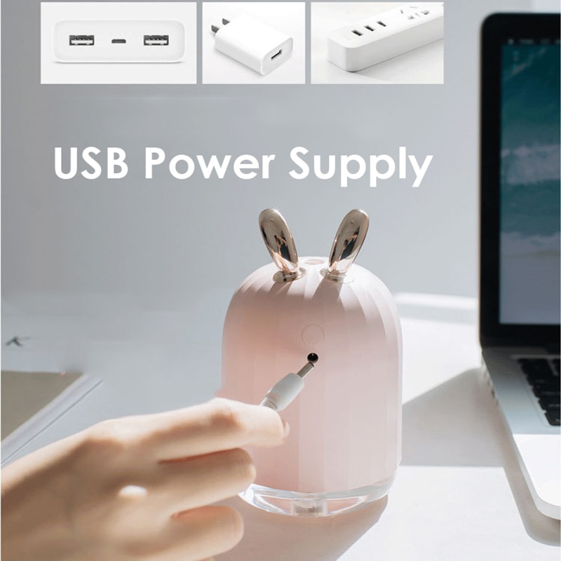 White Deer Pink Rabbit Air Humidifier Creative Cartoon USB Diffuser 220ML Charging Light Desktop Aroma Diffuser — image 2