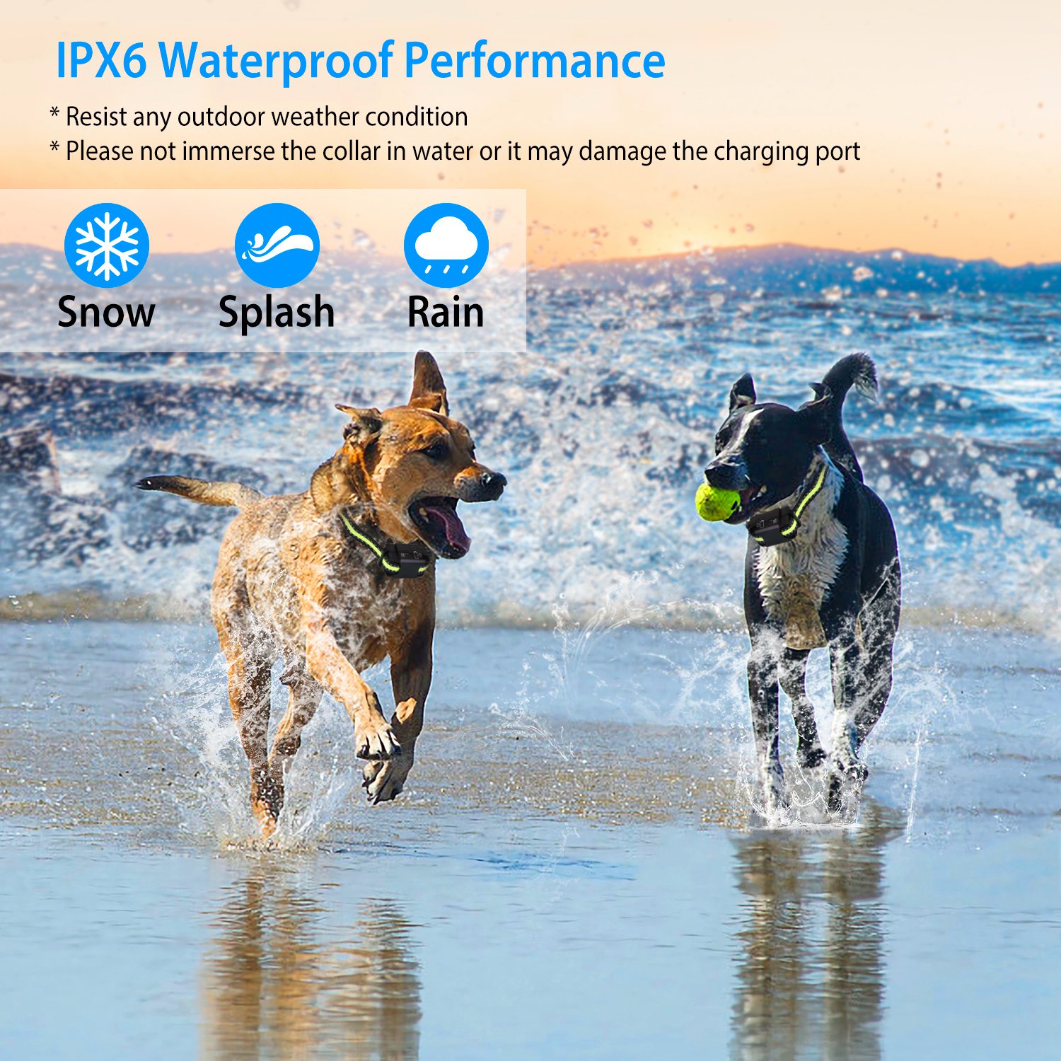 Collar de Silbido para Perros Rechargeable Impermeable Silbido Vibración Estímulo Estático Parada Automática de Ladridos Identificación Inteligente con 6 Modos de Intensidad Doble — imagen 7