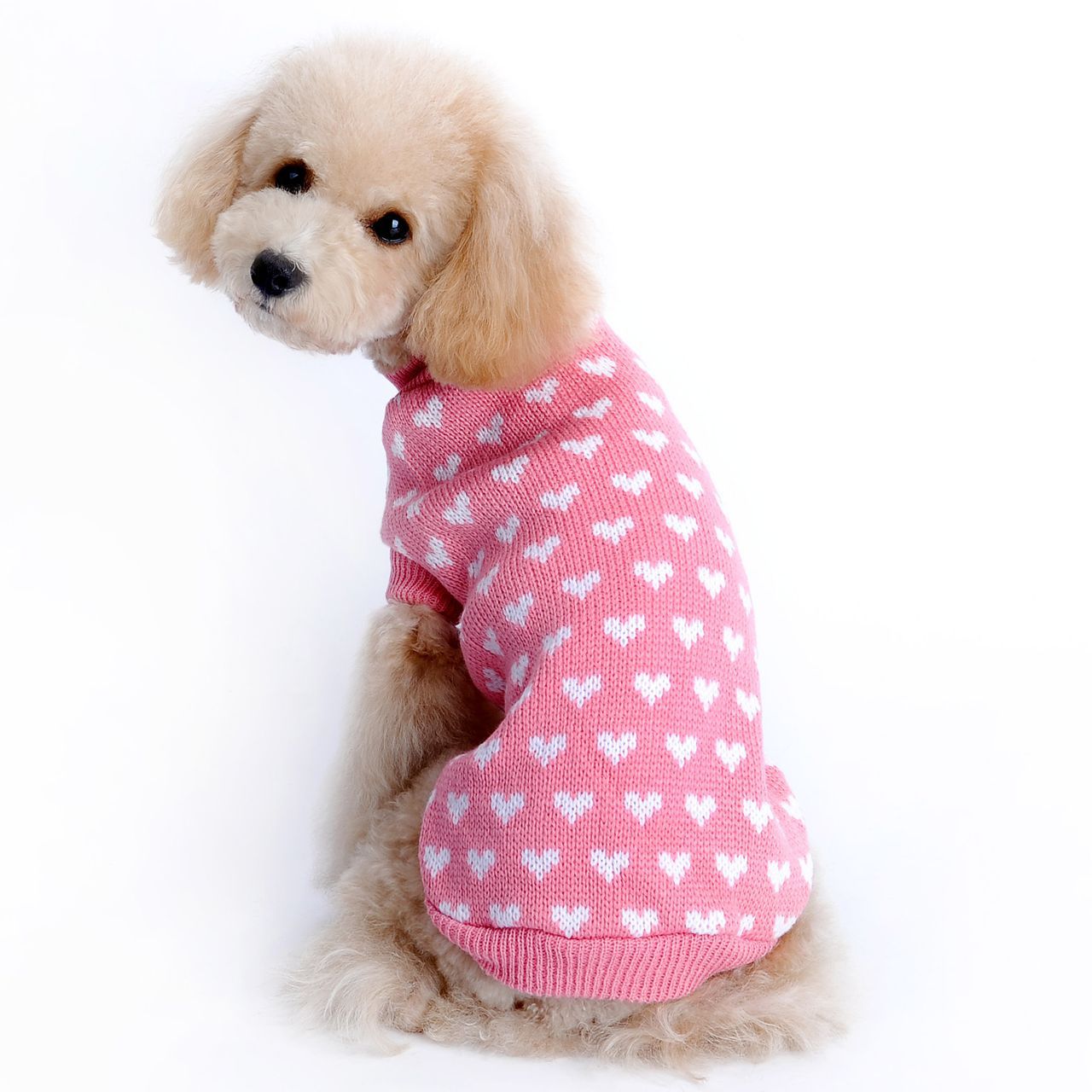 Autumn And Winter New Pet Sweater Cute Heart Pattern Dog Clothes Pet Supplies — image 5
