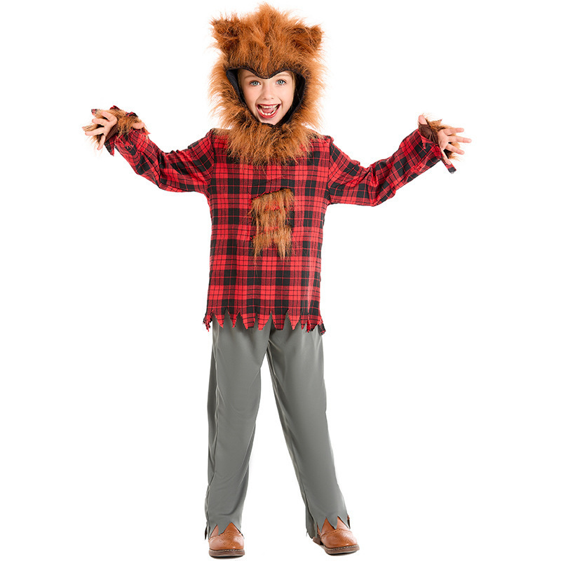 Halloween Kids' Costume Animal Werewolf Outfit for Boys and Girls, Cosplay Big Bad Wolf and Little Red Riding Hood — image 3