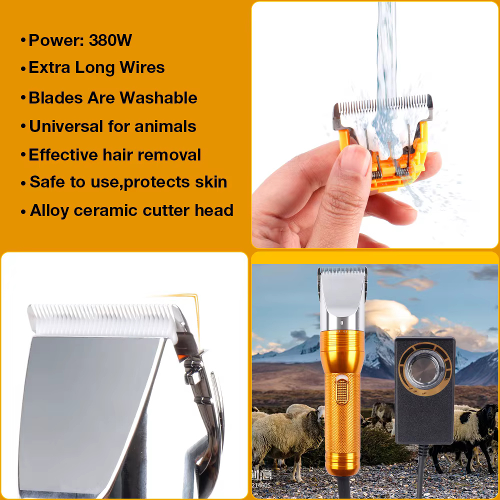 380W Cashmere Goat Shearer 12V Cordless Household Pet (Cat, Dog, Rabbit, Sheep) Hair Trimmer Electric Carpet Tufting Trimmer — image 6