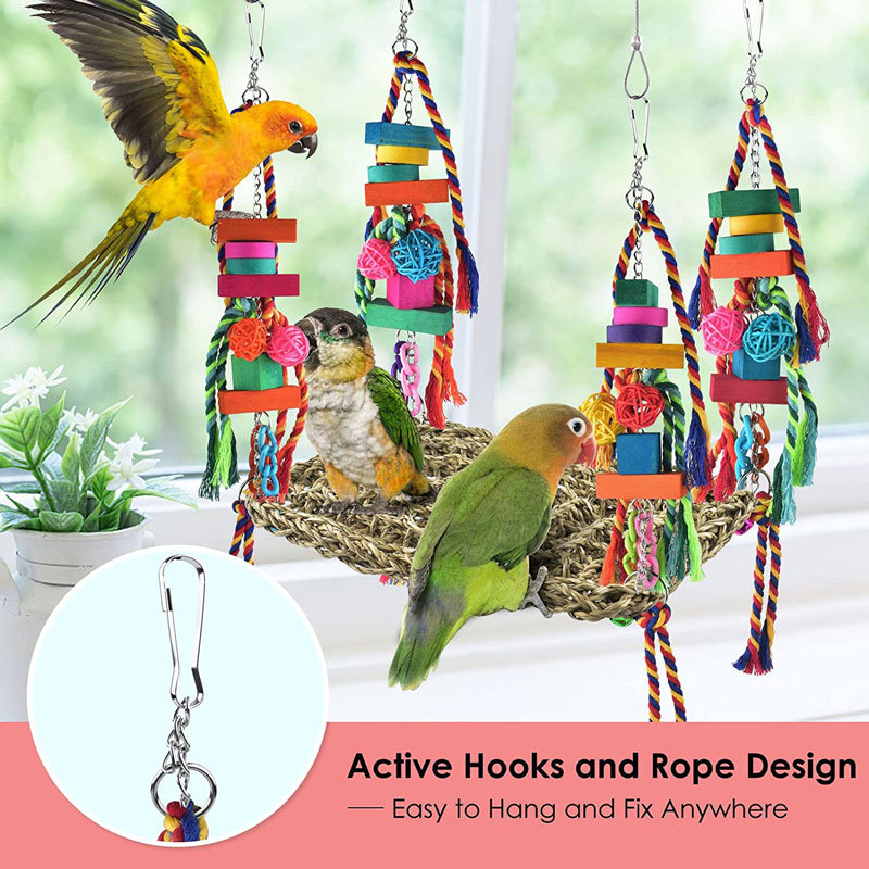 Juguetes para Loros Redil de Escalada y Hammock Medio y Grande Juguete para Caja de Aves — imagen 17