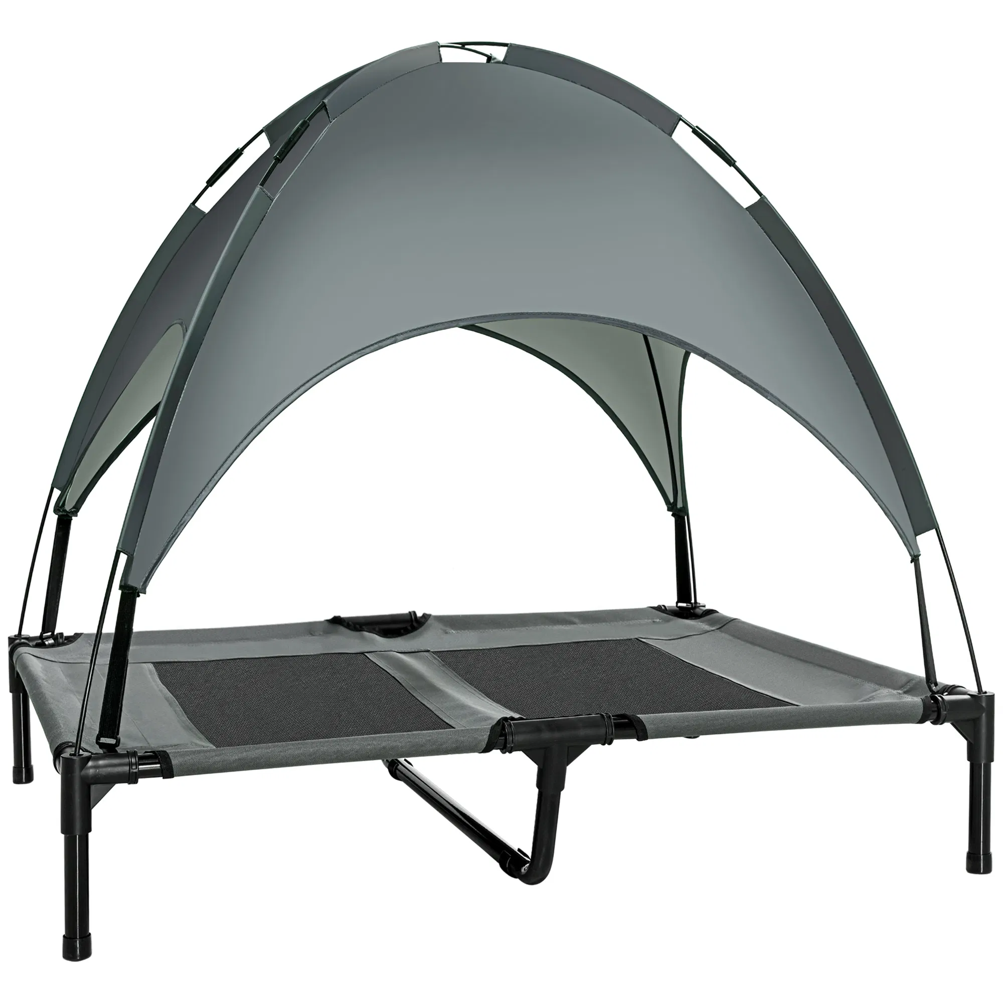 Large Elevated Dog Bed 6.2" L X 29.9" W 36.2" H Foldable Outdoor Cat Dog Canopy Cot w/ Carry Bag Grey — image 1