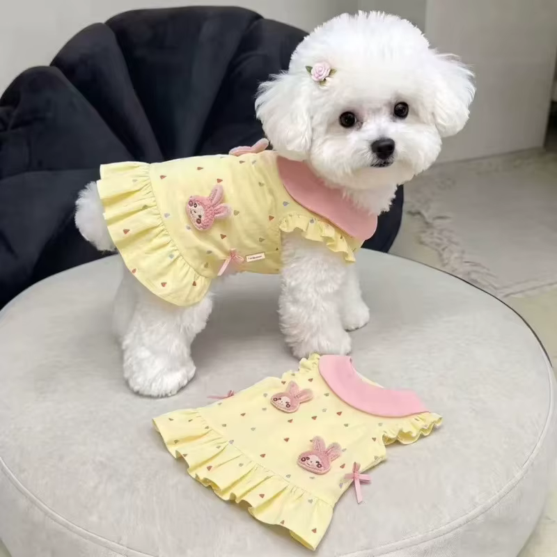 Productos para Mascotas: Vestidos de Primavera y Otoño, Camiseta Floral con Conejo, Falda, Ropa para el Hogar, Ropa Adorable para Perritos, Accesorios para Perros — imagen 1