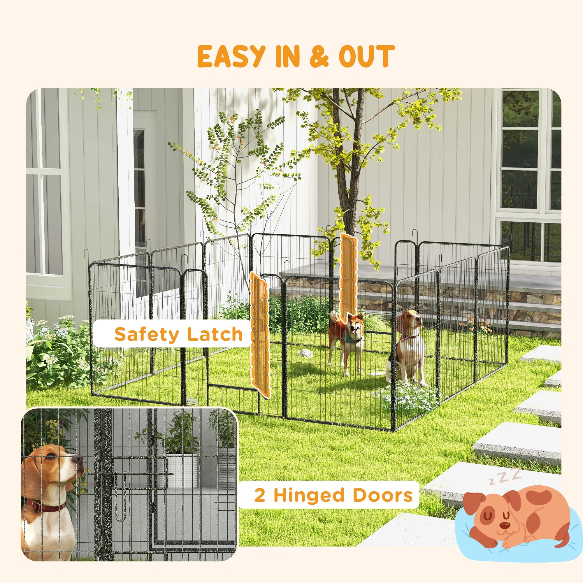 Dog Pen with Gate, 12 Panels Puppy Playpen, Dog Fence, 39"H — image 6